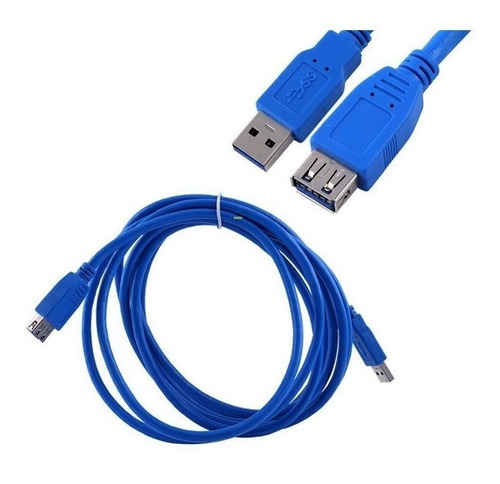Cable USB 1,8m - AF-AF Alargue - Azul